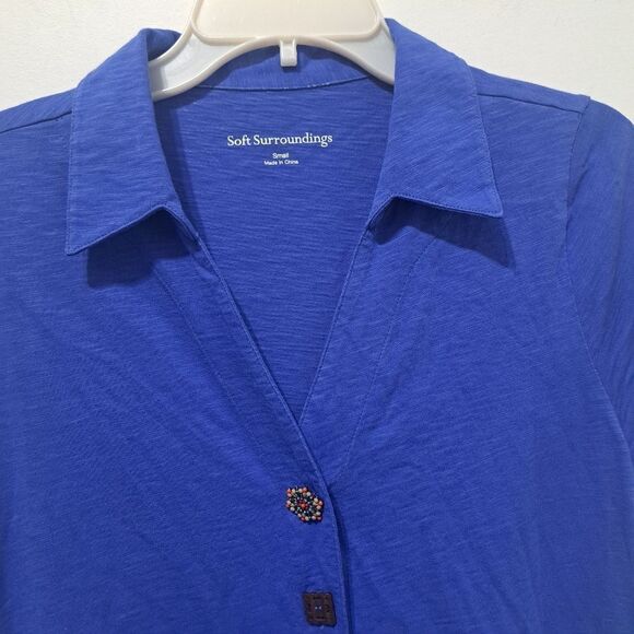 Soft Sorroundings Danielle Mixed Button Placket Trapezoid Hem Summer Dress Small - Picture 12 of 15